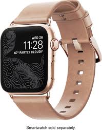 Soft slim leather black band for apple watch $24.99 $49.99. Nomad Slim Modern Leather Watch Strap For Apple Watch 38mm And 40mm Natural Nm1a3ntm00 Best Buy