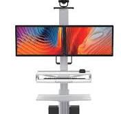 Dental Carts For Dual Monitors with keyboard Tray and CPU Holder (H2)