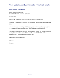 Follow Up Letter After Submitting A Cv Patriciopdc Com