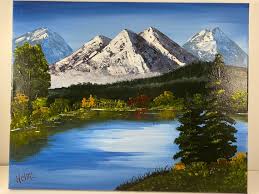 Go cross stitch crazy with our huge selection of free cross stitch patterns! Mountain Lake Painting Bob Ross Style Painting Rocky Etsy