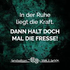 In Der Ruhe Liegt Die Kraft Dann Halt Doch Mal Die Fresse Antispruche Freche Spruchbilder