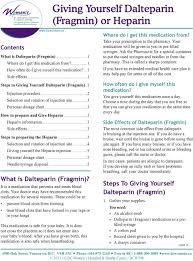 giving yourself dalteparin fragmin or heparin pdf free