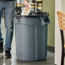 This gray 55 gallon round trash can measures 26 1/2 x 33 (dia x h). Rubbermaid Brute 32 Gallon Trash Can Shop Low Prices