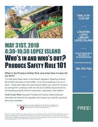 Safety in the workshops is subject to a number of various risk assessments and safe codes of working practices which have to be observed and adhered to by all workshop users and enforced by the person in charge of these areas. Free Produce Safety Workshop Lopez Island Island Grown In The San Juans
