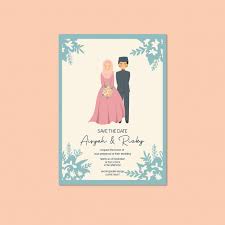 Everybody wants a dream wedding and everything to be unique and memorable and so is their islamic nikah invitation card.we, at seven colours card, serve you with breathtakingly beautiful muslim wedding cards.specializing in the marriage cards are for islamic wedding. Muslim Couple Portrait Wedding Invitation Walima Nikah Save The Date Template Portrait Wedding Invitations Muslim Wedding Cards Save The Date Templates