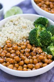 Vegan Sticky Sesame Chickpea Recipe Recipe Chickpea Recipes Vegan Recipes Healthy Recipes