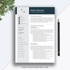 Select a resume template that aligns with your industry and educational background, replace its text with your take some time to pick a suitable template, or better yet, test out different resume templates in different formats and see which template results in. Professional Resume Template 2021 Cv Template Creative Resume Modern Resume Design Cover Letter Ms Word The Riley Resume Plannermarket Com Best Selling Printable Templates For Everyone