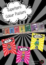 Superhero Color Colour Posters Superhero Theme Superhero Attendance Chart