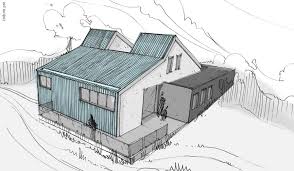 Croquis D Architecte D Une Toiture De Maison Individuelle En Bac Acier Bac Acier Maison Individuelle