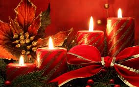 Red Christmas Candles Free Wallpapers
