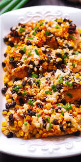 Mexican Street Corn Black Bean Chicken Bake Chicken Corn Whole Food Recipes Baked Chicken Cooking Recipes