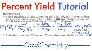 Difference between theoretical yield and percent yield. Percent Yield Tutorial Explained Practice Problems Crash Chemistry Academy Youtube