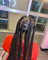 Jumbo Knotless In 2021 Hair Ponytail Styles Feed In Braids Hairstyles Braided Hairstyles