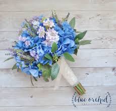 Blue Wedding Bouquet Blue Hydrangea Lavender Lilac Bouquet With Eucalyptus Blue Wildflower Blue Wedding Bouquet Wedding Flower Guide Flower Bouquet Wedding