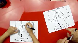 How To Draw The Liberty Bell Art For Kids Hub They are worked in horizontal intarsia repeats and separated with striping in easy textural knit stitches. how to draw the liberty bell art for