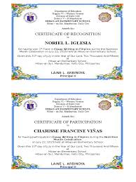 A certificate of recognition is awarded to the person who performed excellence in his/her work. Certificates Template For Recognition Philippines Public Economics