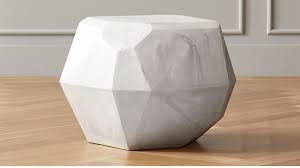 Facet Cement Side Table Reviews Cb2 Living Room But As Coffee Table Low W Glass Fitting Top In 2020 Modern Side Table Side Table Cement Table