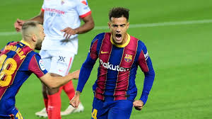 Philippe coutinho will have to wait at least three weeks to make his barcelona after his medical revealed a thigh injury. Barcelona 1 1 Sevilla Coutinho On Target As Koeman S Side Drop First Points
