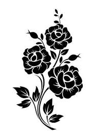 Branch With Flowers Vector Black Silhouette Black Silhouette Flower Silhouette Flower Stencil