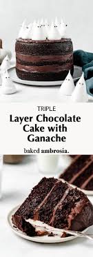 Perfect Triple Layer Chocolate Cake Baked Ambrosia Recipe Triple Layer Chocolate Cake Hot Chocolate Cookies Hot Chocolate Cookie Recipes