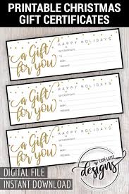 Christmas Gift Certificate Gift Certificate Printable Gift Coupon Gift Instant Download Gift Idea Holiday Gift Black Gold Gift Card Christmas Gift Certificate Christmas Gift Certificate Template Gift Certificates
