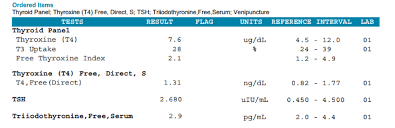 thyroid testing example results health testing centers