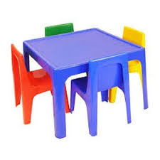 And this retro set of table and chairs for kids is no exception. Multi And Plastic Kids Table Set Rs 3500 Set Mrudula Furniture World Id 19305612162