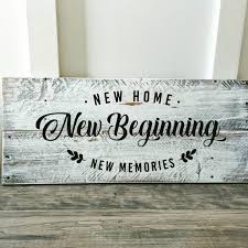 New Home New Beginnings New Memories Solid Wood Sign Or Tray Rustic Farmhouse Housewarming Realtor Gift Personaliation Available In 2020 Realtor Gifts Reclaimed Pallet Wood Wood Pallets