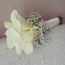Calla Lilies And Baby Breaths Calla Lily Bouquet Wedding Hand Bouquet Wedding Lily Bouquet Wedding