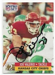 JOE VALERIO Autographed Signed 1991 Pro Set card #779 Kansas City Chiefs
