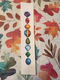I find it takes my10 year old longer to backstitch her projects than it does to cross stitch them, so we're just sticking to the cross stitch for now. I Made A Cross Stitch Gemstone Bookmark Stardewvalley
