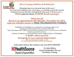 Thanksgiving Chiropractic Marketing Idea Chiropractic Marketing Chiropractic Marketing