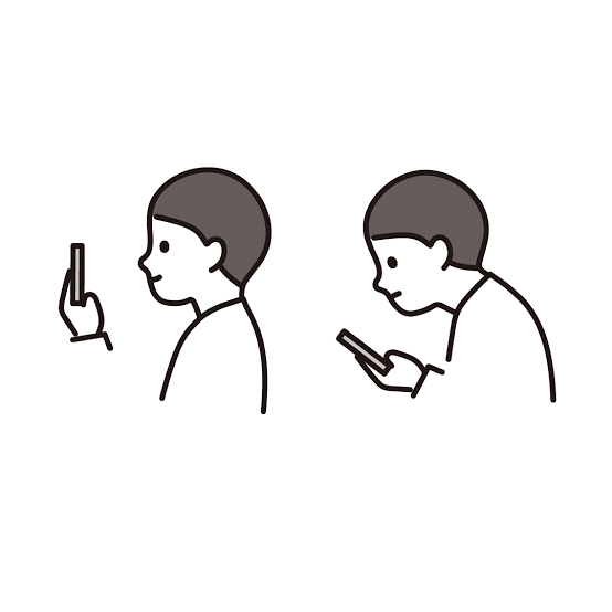 スマホ首のイラスト｜商用可・フリーイラスト素材｜ソコスト
