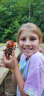 After Water Day, Naturalist Amy had an evening program all about the crazy  world of squirrels. Look at what the kids created afterwards!