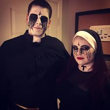 Millennials will agree that the great thing about this addams family couple costume is that it can turn out cute or scary depending. Couples Scary Priest And Nun Halloween Costume Scary Couples Costumes Couple Halloween Costumes Couple Halloween