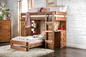 Ever noticed that bunk beds are used in such a diverse array of settings that includes children's rooms but also ships, army garrisons, dormitories and even prison cells? Rustic Style Twin Loft Bed With Desk And Chest