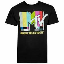 Mtv Music Television T Shirt Black Mens Rock Pop Hip Hop Retro Tv Show Tee Mens Mtv Music Television Mtv Music Retro Tv