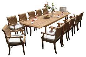 Old to new 2026fj dining table $799.00 $1,039.00 13 Piece Outdoor Teak Dining Set 117 Rectangle Table 12 Giva Arm Chairs Traditional Outdoor Dining Sets By Teak Deals Houzz