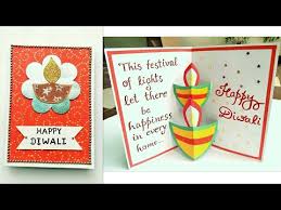 It is a pretty simple card design and here are the things that you need for this: Diwali Card Diwali Pop Up Diya Card How To Make Greeting Card For Diwali Handmade Diwali Card Youtube