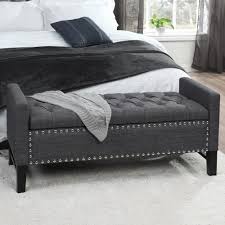Inspired Home Emmaline Tufted Storage Bench Storage Bench Linen Storage
