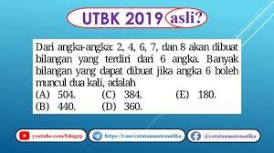 Jul 10, 2021 · permutasi dapat diartikan sebagai aturan pencacahan/penyusunan dengan contoh soal permutasi. Soal Asli Utbk 2019 Matematika Saintek Permutasi Youtube