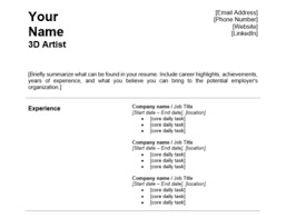 3d artist resume [guide + free template]
