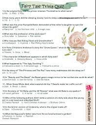 Put your film knowledge to the test and see how many movie trivia questions you can get right (we included the answers). Free Printable Fairy Tale Trivia Quiz