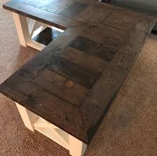 Unique L Shaped Farmhouse Coffee Table In 2020 Coffee Table Farmhouse Painted Coffee Tables L Shaped Coffee Table