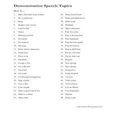Demonstration Speech Outline Demonstration Speech Speech Outline Speech Topics