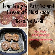 Grilled Hamburger Patties Made In Tupperware Micropro Grill Hamburgers Grilled Creamed Mushrooms Patties