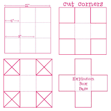 Fold the square diagonally, open up and fold again in the opposite direction. Http Iputabirdonit Blogspot Com 2014 02 Diy Explosion Box Guest Post By Becky Html Exploding Box Card Diy Explosion Box Diy Exploding Box