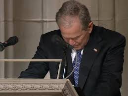 At bush's funeral, an emotional george w. George W Bush Delivers Emotional Eulogy To Father Remembers Late Mother And Sister