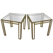 What a rich combination of materials! Pair Billy Baldwin Brass And Glass End Tables 1stdibs Com Antique End Tables Coffee Table Table
