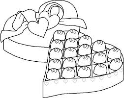 An Open Box Chocolate Coloring Page Valentine Coloring Sheets Coloring Pages Valentine Coloring